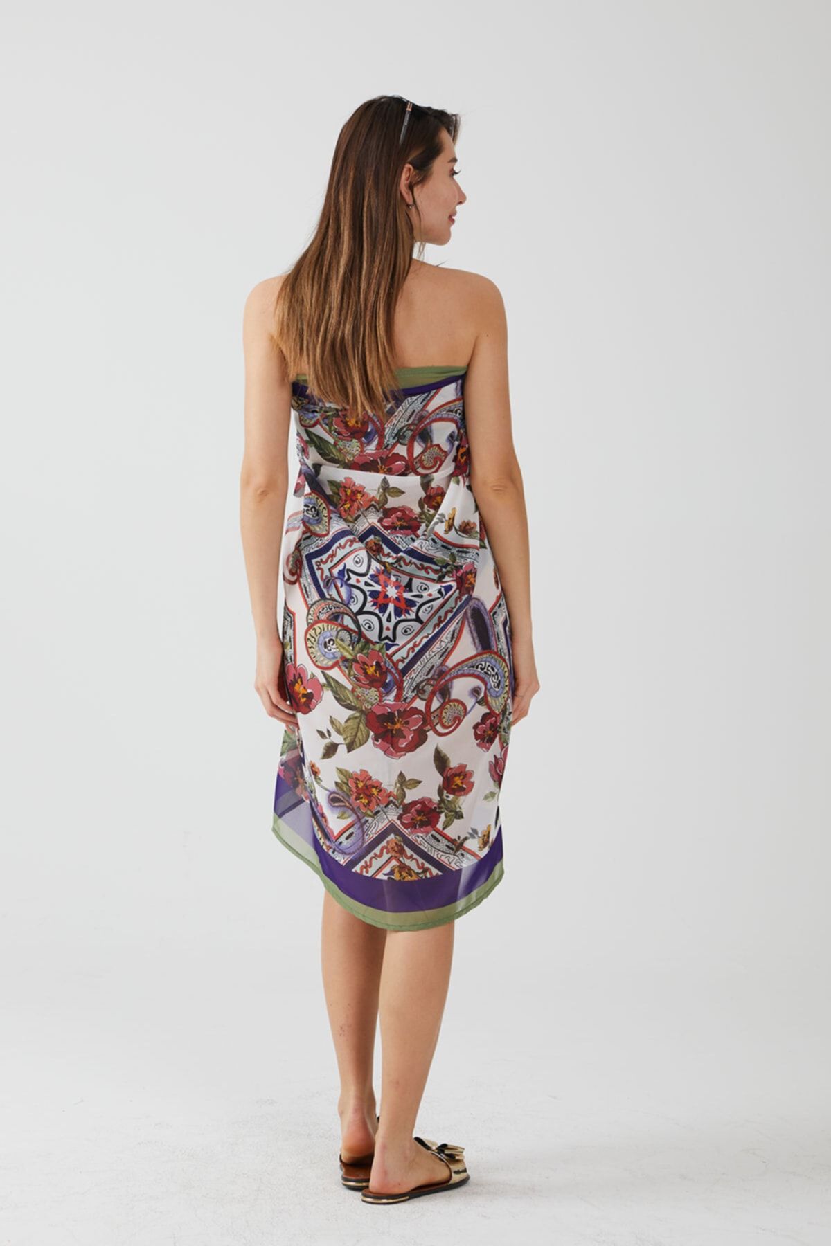 AYSHOME-Rochie de plajă pareo cu model Ays Home Tile 5