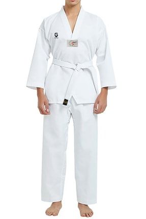 Fitilli Beyaz Yaka Baskılı A30 Taekwondo Elbisesi Dobok TGBTEW23