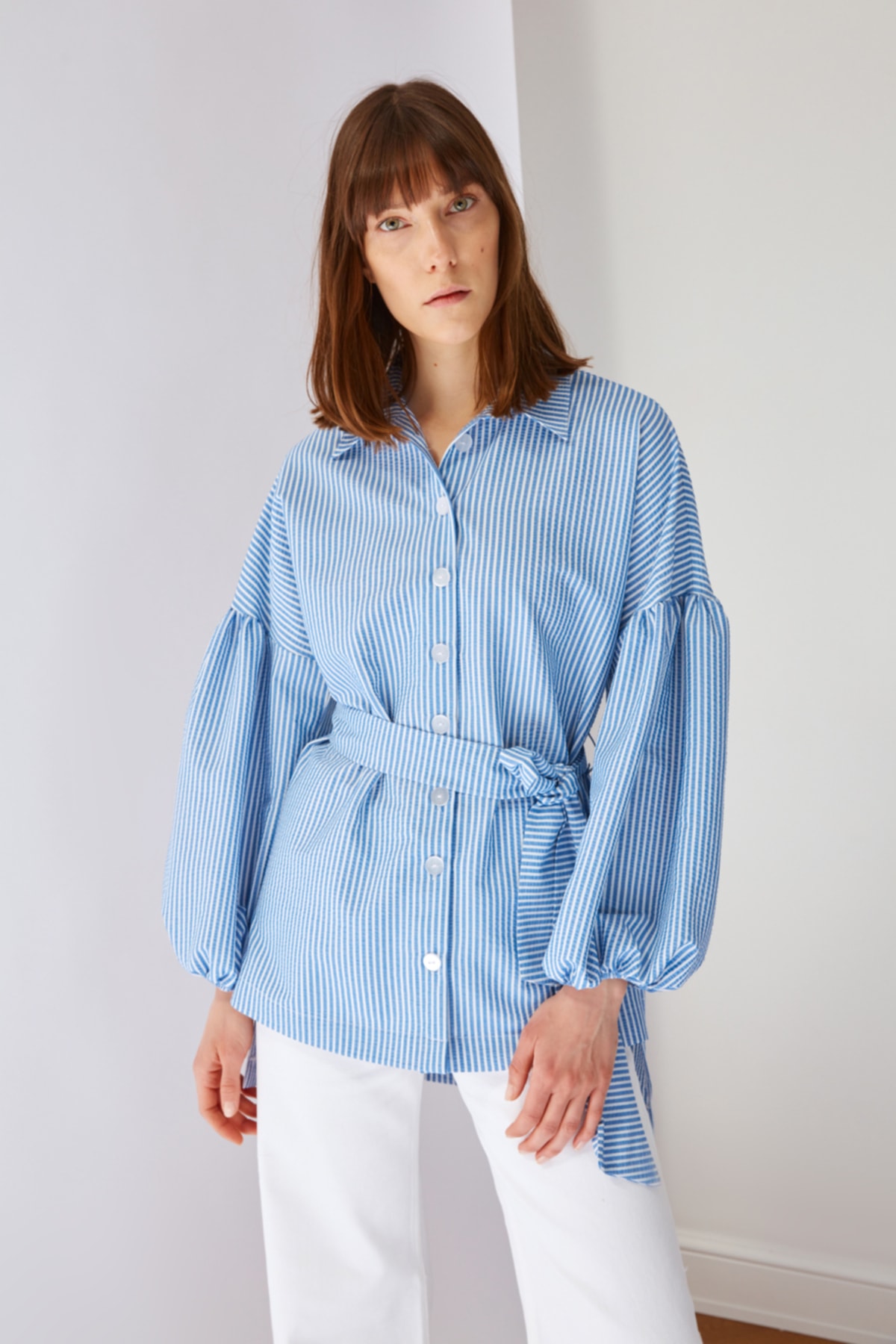 Trendyol Modest Hemde - Blau - Relaxed Fit