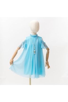 Kız Bebek Simli Kolyeli Elbise Parti Elbisesi Doğumgünü Elbisesi 7262228