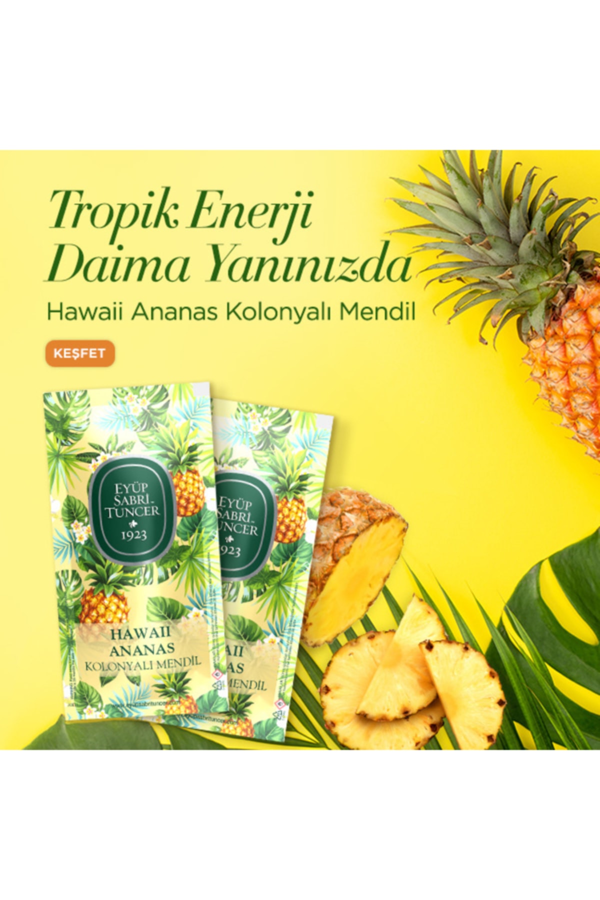Eyüp Sabri Tuncer Hawaii Ananas Kolonyalı Mendil 50 Adet fotoğrafı 2 (önizleme)