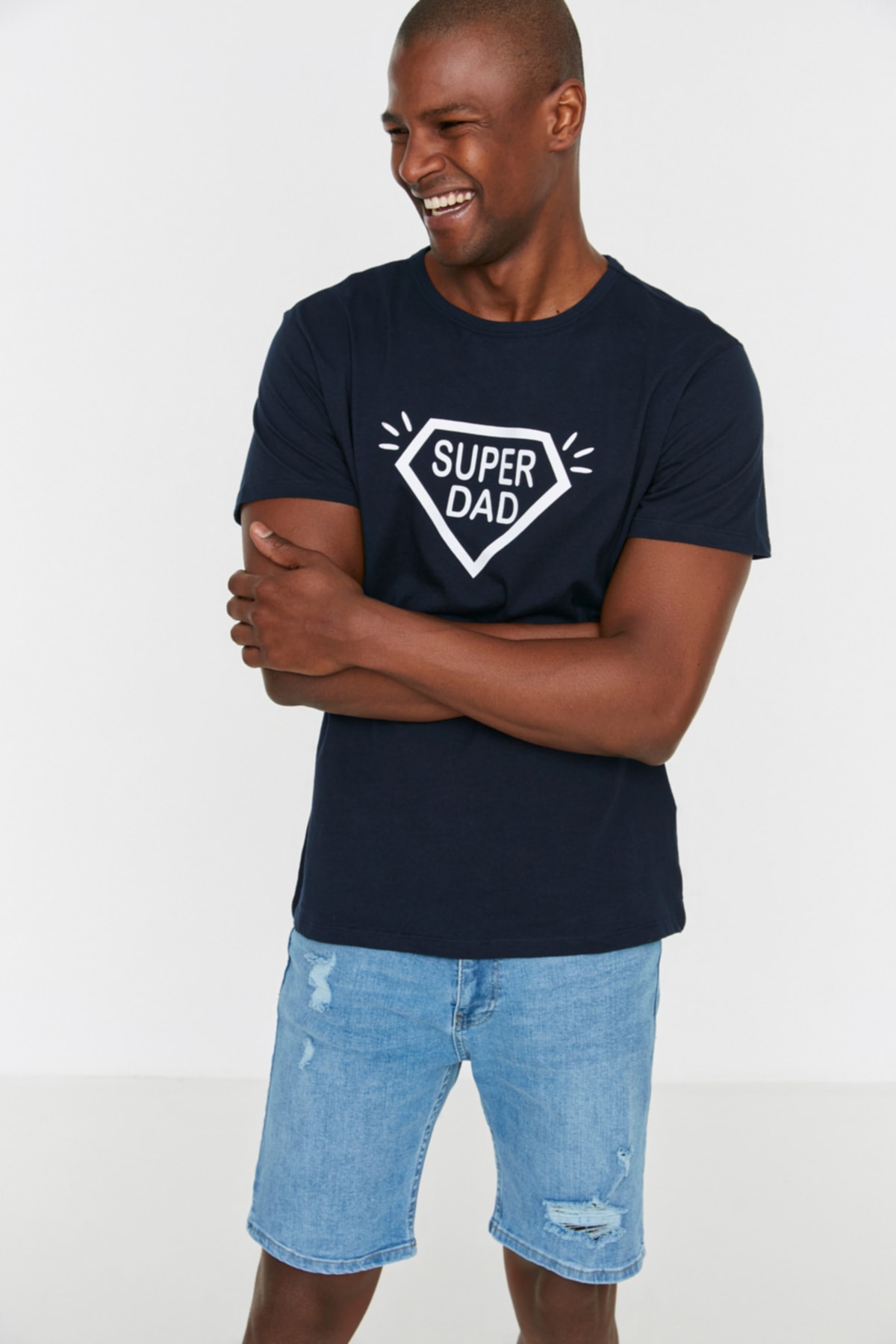 Trendyol Collection T-Shirt Dunkelblau Slim Fit