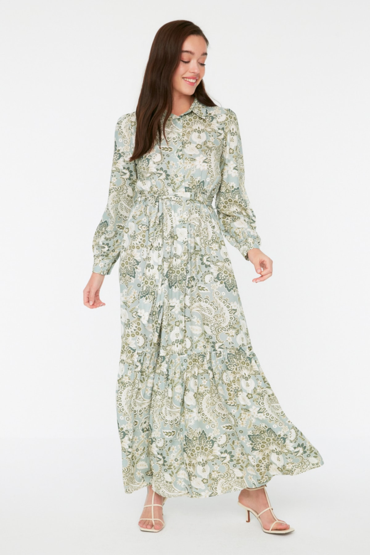 Trendyol Modest Kleid Ecru A-Linie Fast ausverkauft