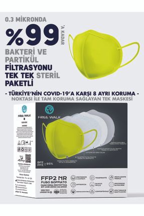 N95 Maske Sarı Renk 10 Adet Özel Serisi FW102022