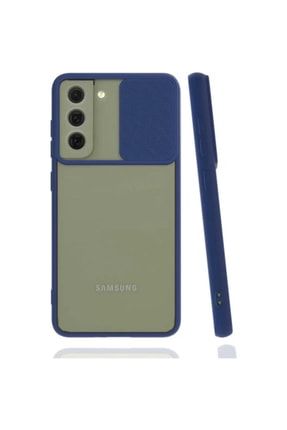 Samsung Galaxy S21 Fe Sürgülü Kaydırmalı Kamera Koruyuculu Mat Buzlu Silikon Kılıf LensiGalaxyS21FETamKoruma