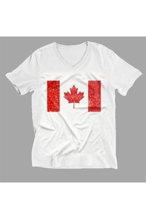 Kanada V Yaka Tişört Unisex T-shirt 180518QTF