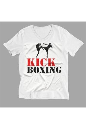 Kick Boks V Yaka Tişört Unisex T-shirt 178997QTF
