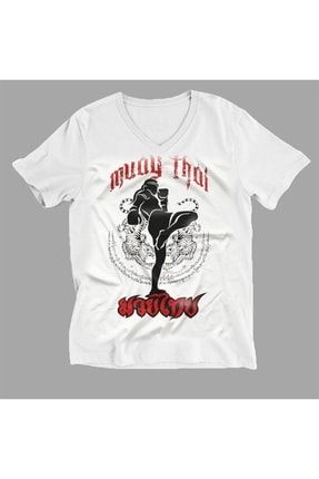Muay Thai V Yaka Tişört Unisex T-shirt 179025QTF