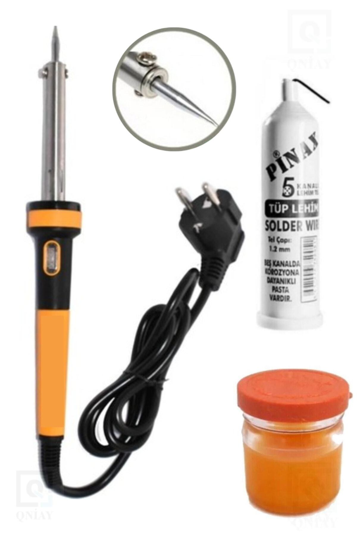 QNİAY 60w Profesyonel Lehim Makinesi 3 Lü Set Kalem Havya Leyim Teli Lehim Pastası