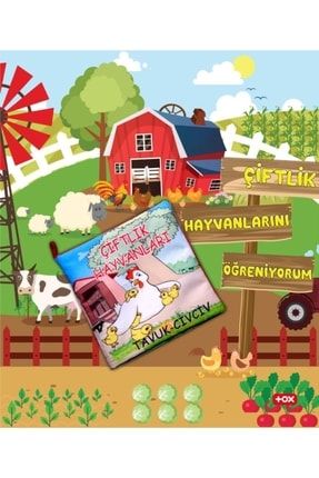 Çiftlik Hayvanları Kumaş Sessiz Kitap T058 - Bez Kitap , Eğitici Oyuncak , Yumuşak Ve Hışırtılı