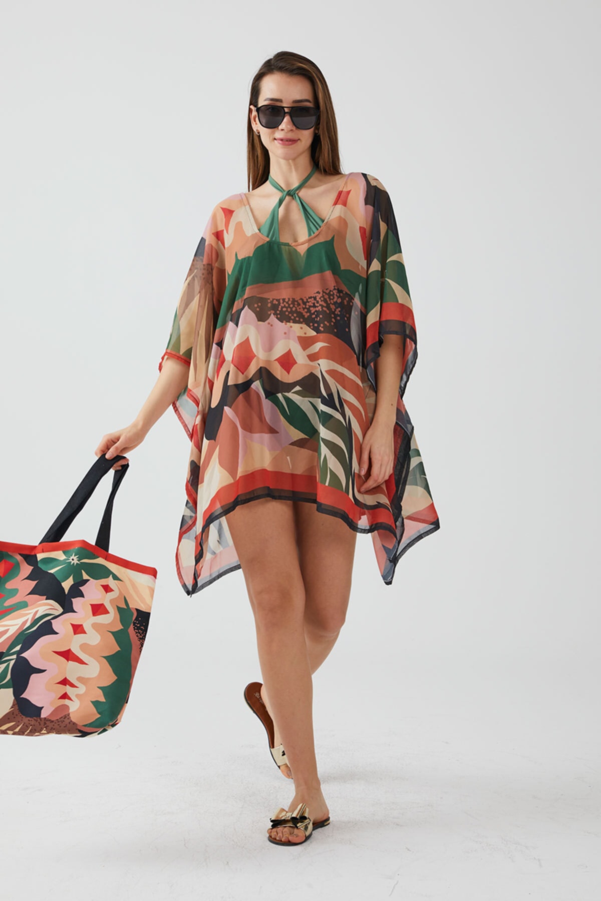 Ays Home Tropical Leaf Beach Blouse