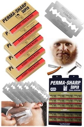 Berbere Özel Erkek Sakal Ense Orjinal Permasharp Super Erkeklere Özel 100'lü Jilet Set Tıraş Bıçağı TYC00364975541