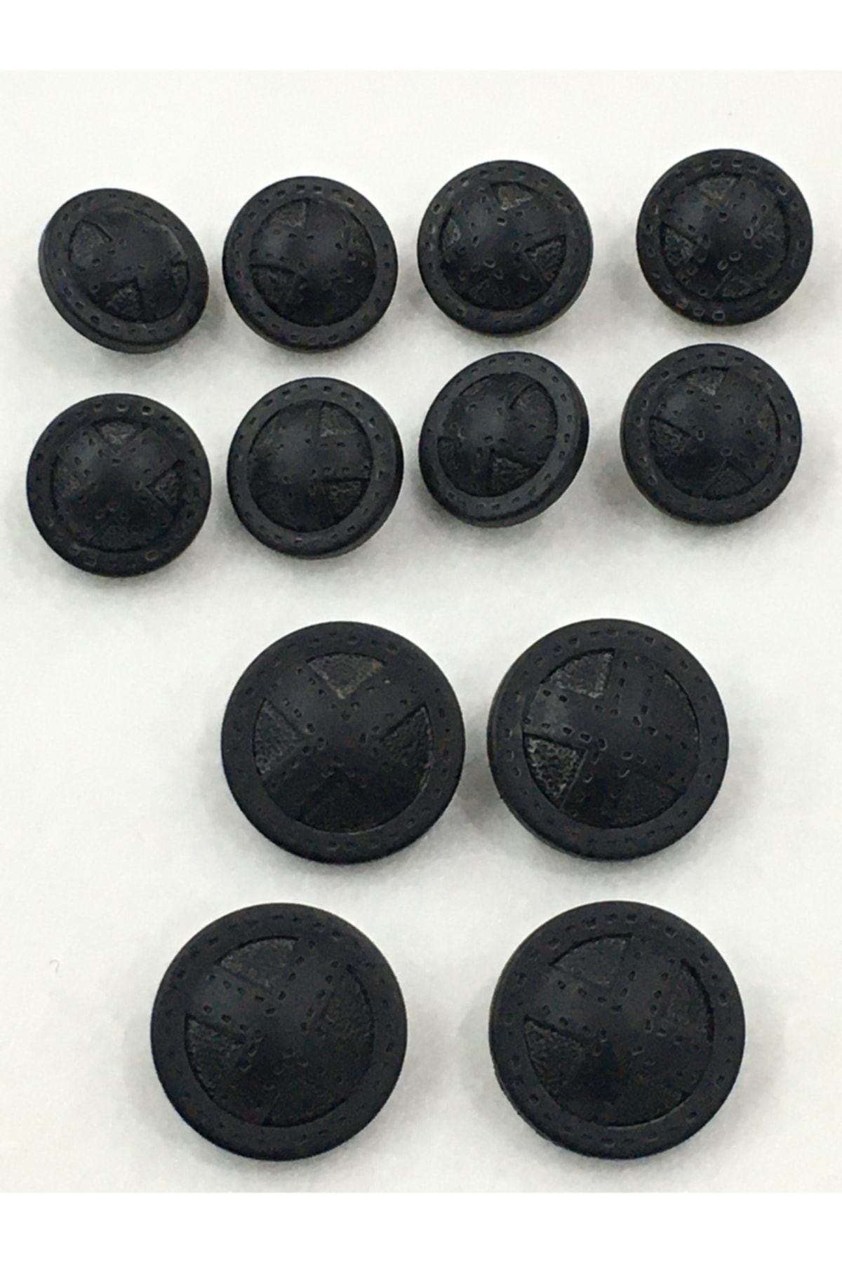 Jacket And Trench Coat Set Button Leather Look Black