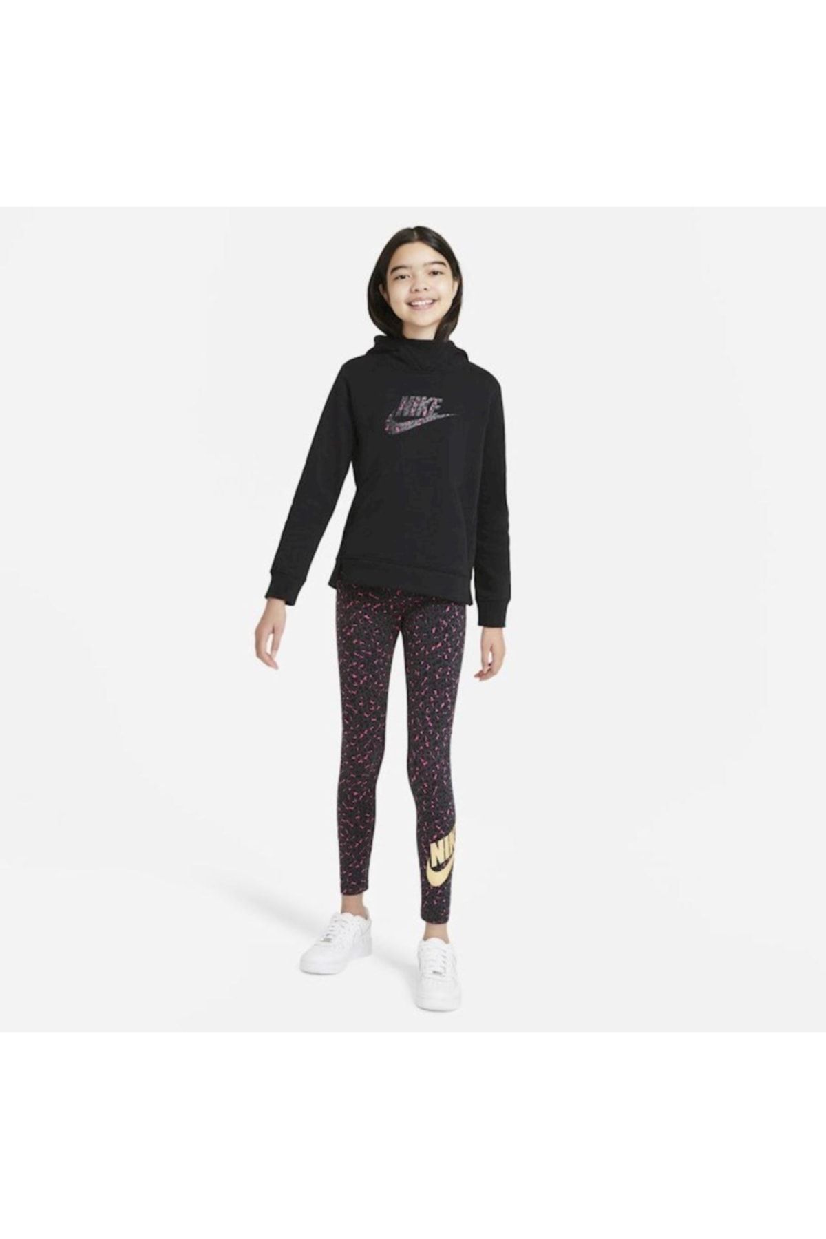 Nike Sportswear Baskılı Çocuk Kız Taytı Dc7353-084