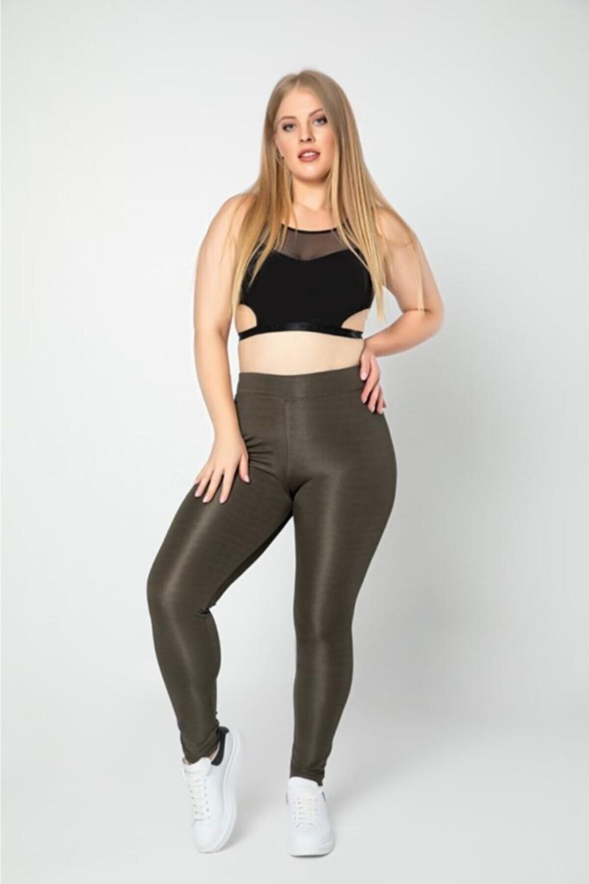Plus size shiny sale pants