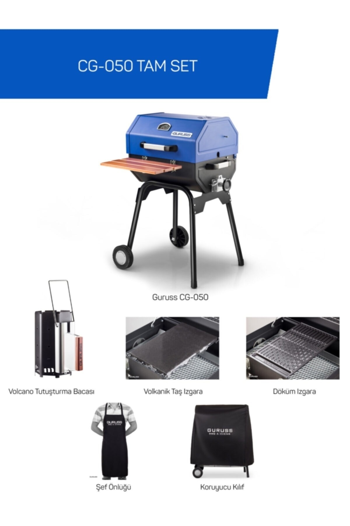 Full Set Cg-050 Charcoal Barbecue - Night Blue