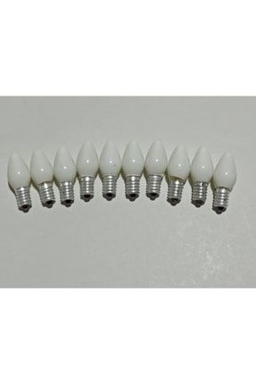 (10 Adet) Beyaz Renkli E14 Mum Ampül Tuz Lambası Ve Gece Lambası Ampulü Beyaz (10 Adet) 10BEYAZ