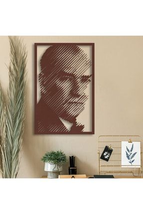 Atatürk Portresi Metal Duvar Tablosu - 45x69, Bakır ATA510-BA-4569