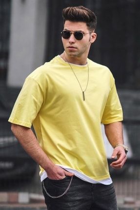 Erkek Sarı Oversize T-Shirt 4978