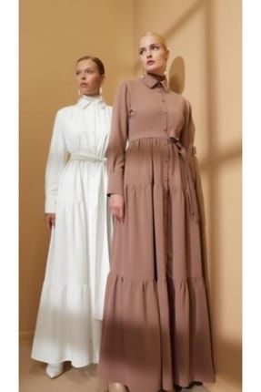Rohs-by Gülsüm Elkhatroushı Elegan Elbise Camel 2066
