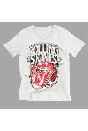 Rolling Stones (the) V Yaka Tişört Unisex T-shirt 168988QTF