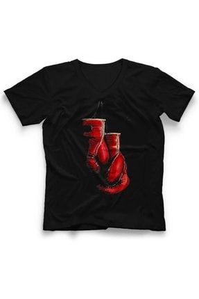Kick Boks V Yaka Tişört Unisex T-shirt 178998QTF