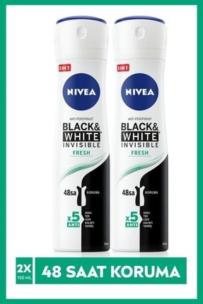 Invısıble Black&Whıte Fresh Sprey Deodorant 150Ml Kadın 2'Li Avantaj Paketi SET.NVE.115