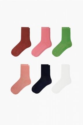6'lı Renkli Transparan Kadın Çorabı ONL-01277_ASR