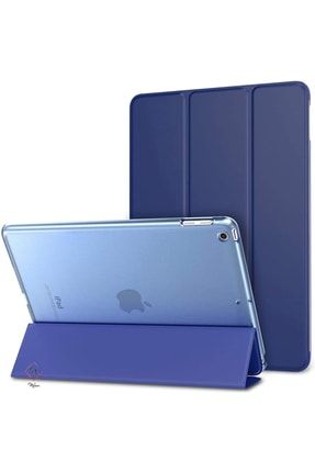 Lacivert Apple Ipad 5 Nesil 9.7 2017 Kılıf Pu Deri Smart Case A1822 A1823 1smrtair17