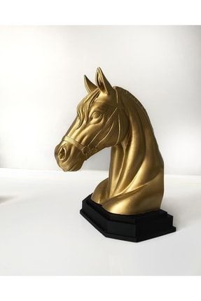 At Obje Dekoratif Figür - Gold Renk - 1 Adet-18cm 3DstyleFigürAt