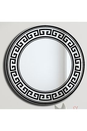 50cm Dekoratif Desenli Yuvarlak Konsol Dresuar Banyo Aynası Fomalhaut Modeli 202102200030