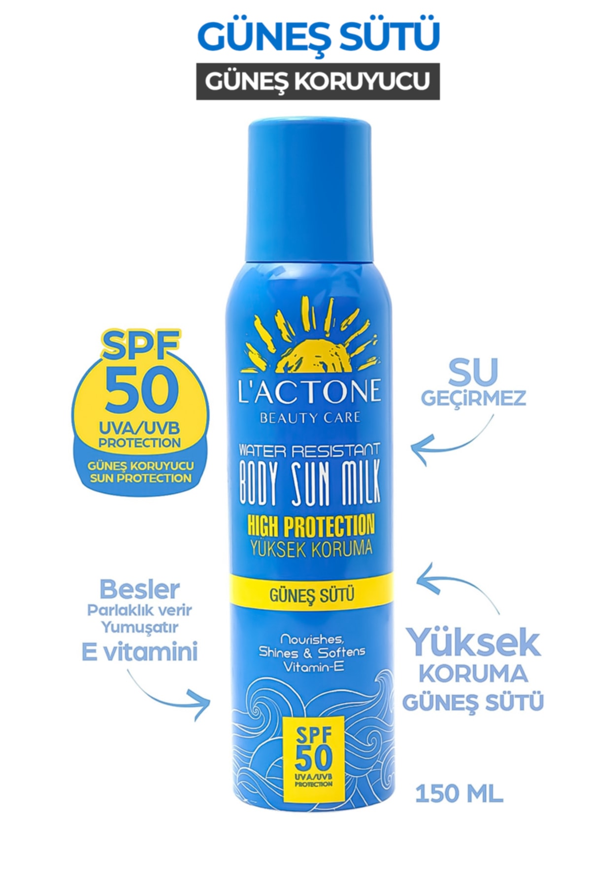 L'ACTONE Güneş Koruyucu Sprey Süt Spf 50+