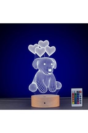 Romantik Köpekli Led Işıklı 3d Gece Lambası | Sevgiliye Hediye Köpekli 3d Led Işıklı Gece Lambası EMADKKNKPK1