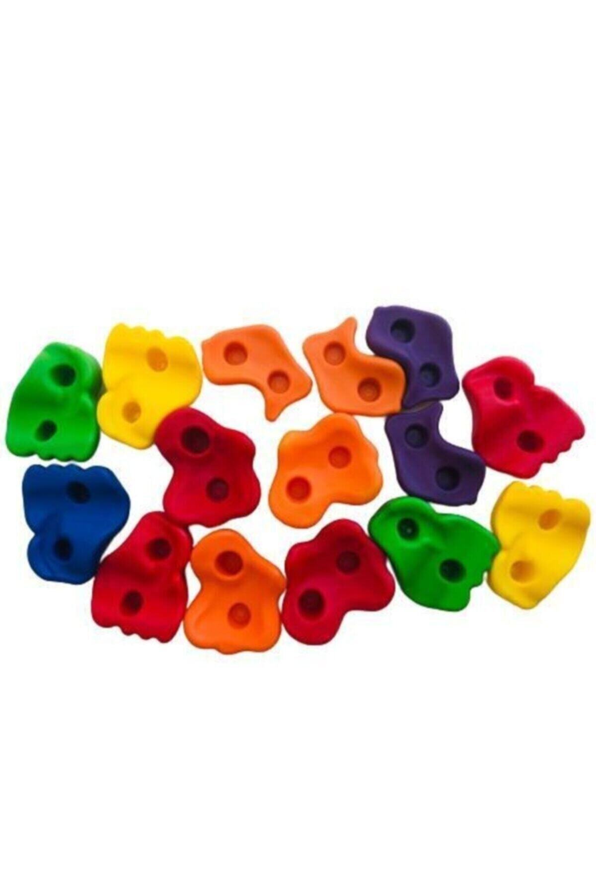 Plastik Tırmanma Duvarı Taşları Karışık Renk Ve Boyutta 15 Adet