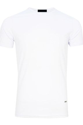 Erkek Beyaz Regular Kesim Simit Yaka T-shirt VAVA2201020