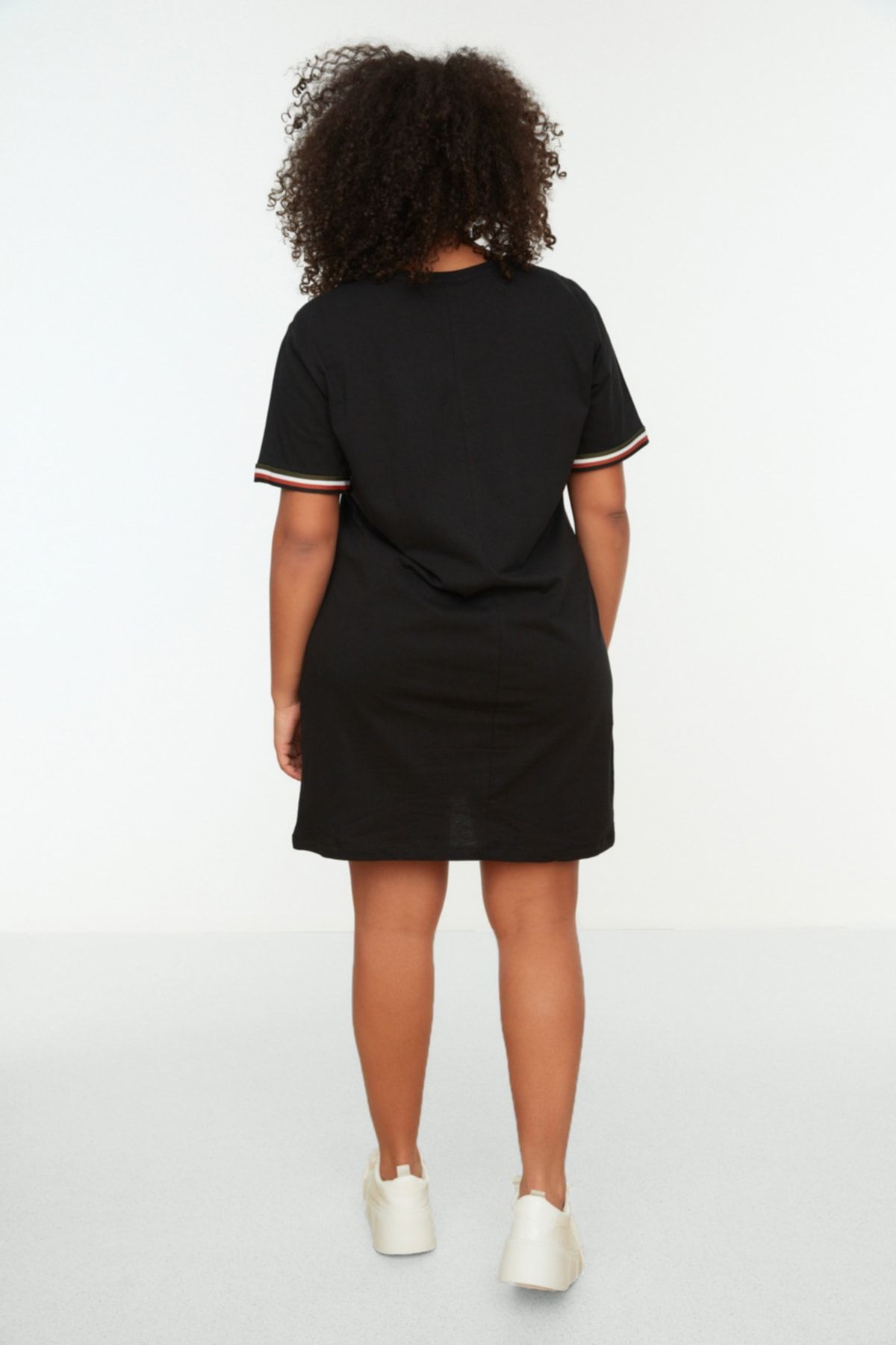 Black high neck t shirt dress hotsell