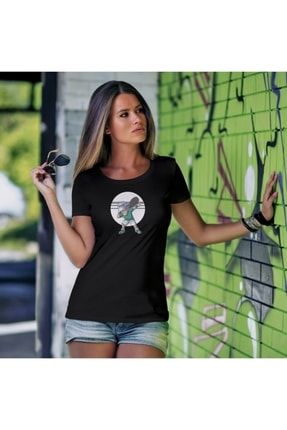 Siyah Kadın Tenis T-shirt. Kortta Tarzını Ortaya Çıkar! tshirt0021