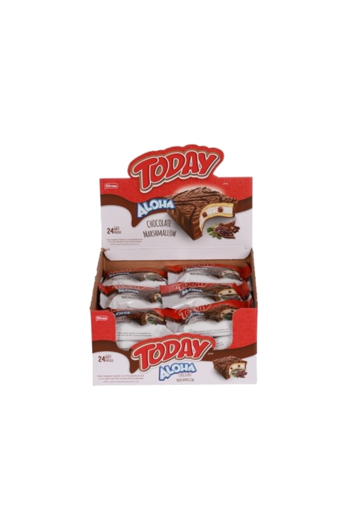 Elvan Aloha Çikolatalı Marshmallowlu 35 Gr. 24 Adet (1 Kutu)