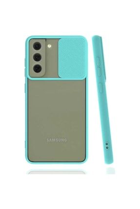 Samsung Galaxy S21 Fe Sürgülü Kaydırmalı Kamera Koruyuculu Mat Buzlu Silikon Kılıf LensiGalaxyS21FETamKoruma