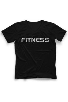 Fitness V Yaka Tişört Unisex T-shirt 178942QTF