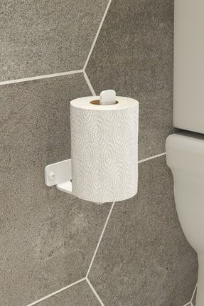 Metal Tuvalet Kağıtlığı, Beyaz Tuvalet Kağıdı Askısı Dekoratif Modern Wc Vidalı Banyo Kağıtlık Dikey rsyvna23b