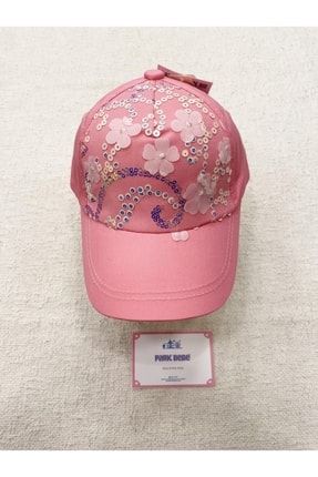 Kız Bebek Kasket Şapka 3 Boyut Çiçekli 1-3 Yaş Baş Çevresi 48-50 Cm pb810004