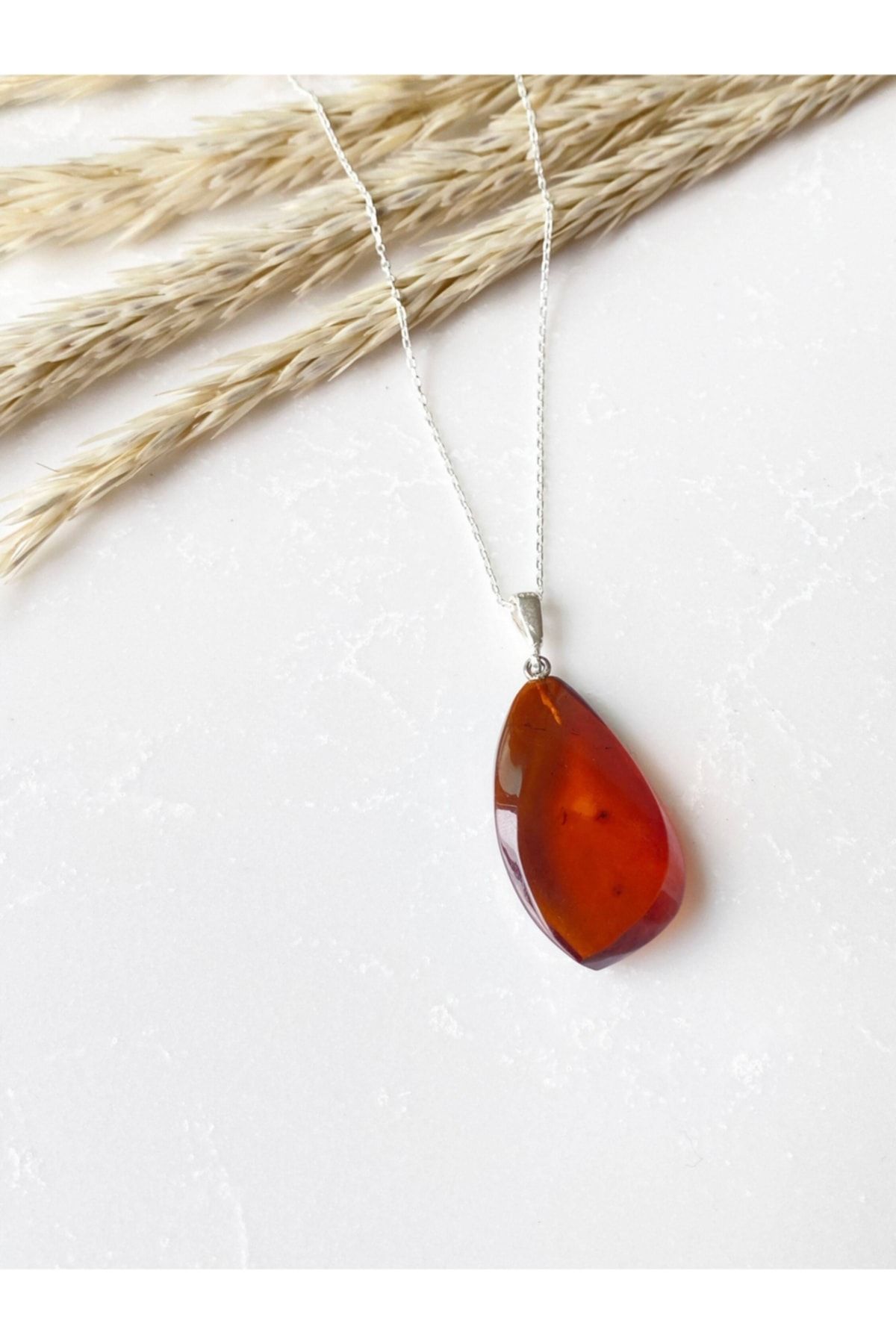Orange hot sale stone necklace