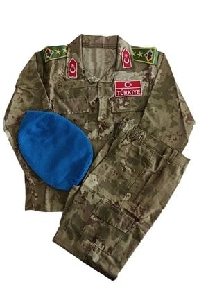 Mavi Bereli Asker Çocuk Kostümü 7L2022050