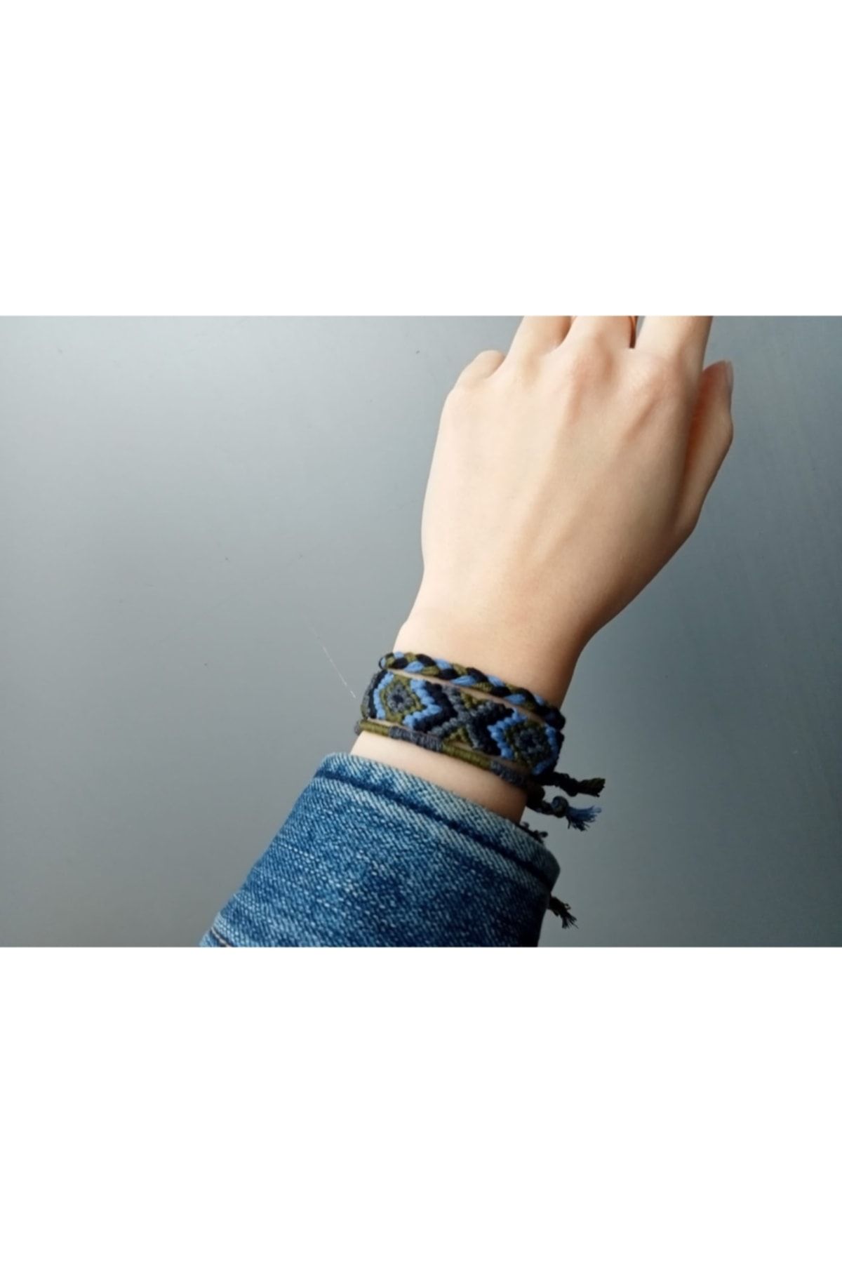 Şengül-Handmade String Knitted Set of 3 Bracelets 3