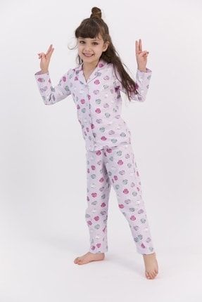 Hendgehogs Açık Lila Kız Çocuk Mevsimlik Gömlek Pijama Takımı RP2562-C