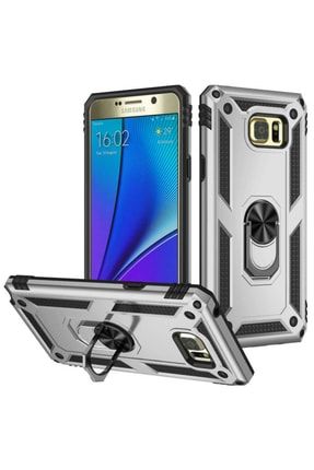 Samsung Galaxy Note 5 Kılıf Armor Metal Yüzüklü Standlı Tank Silikon VegaGalaxyNote5