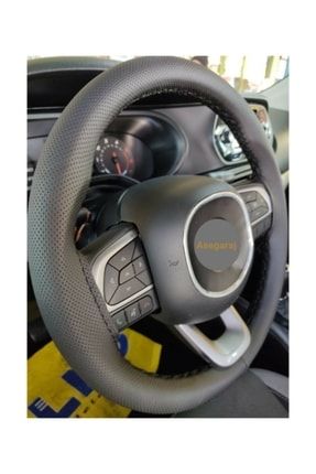 Fiat Fiorino 2015-2021 Uyumlu Dikmeli Direksiyon Kılıfı Siyah Delikli 10,5cm TYC00396671819