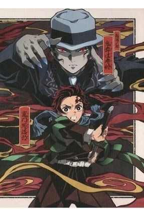 Kimetsu No Yaiba Demon Slayer - Tanjirou Kamado Muzan Kibutsuji Tablo Ahşap Poster Dekoratif f8f8f8(4840)anime