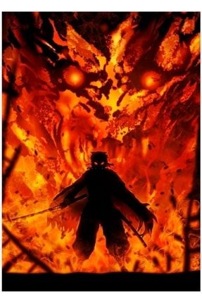 Kyojuro Rengoku - Demon Slayer Kimetsu No Yaiba Anime Tablo Ahşap Poster Dekoratif f8f8f8(2790)anime